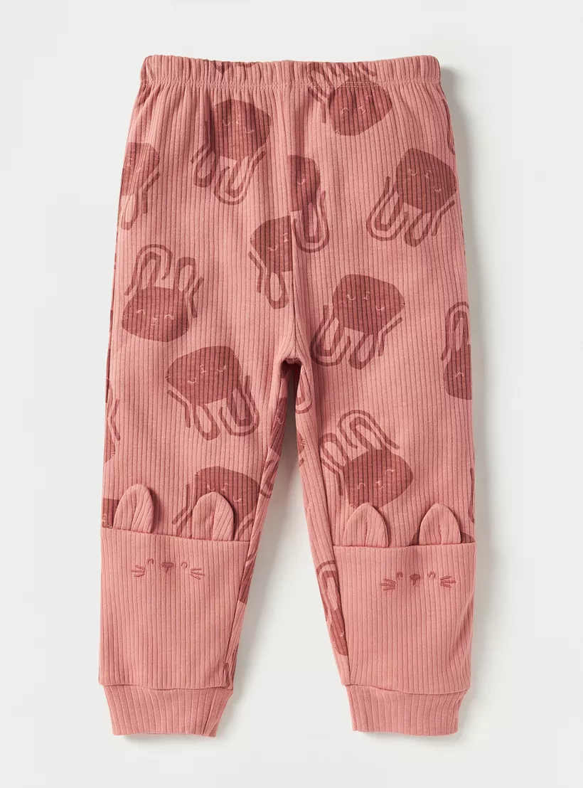 Juniors All-Over Bunny Print T-shirt and Pyjama Set-3