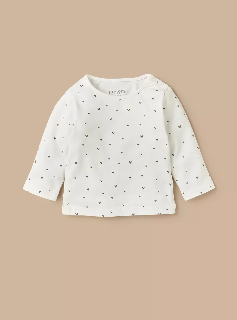 Juniors All-Over Heart Print T-shirt and Pyjama Set-2