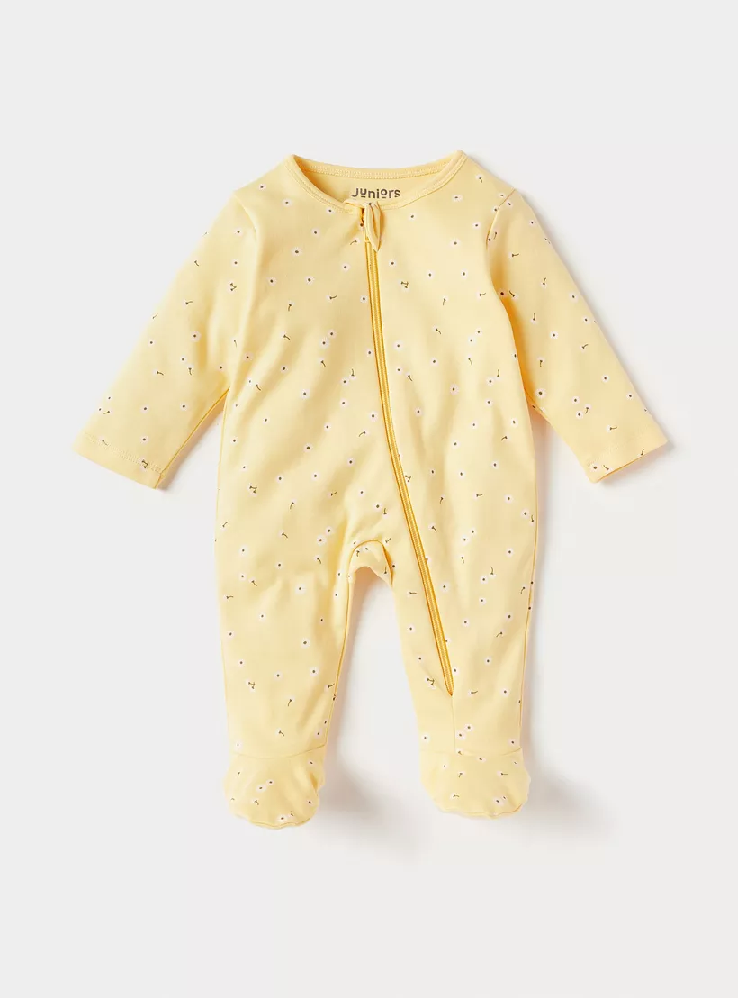 Juniors All-Over Print Sleepsuit with Zipper Closure - Set of 3-4