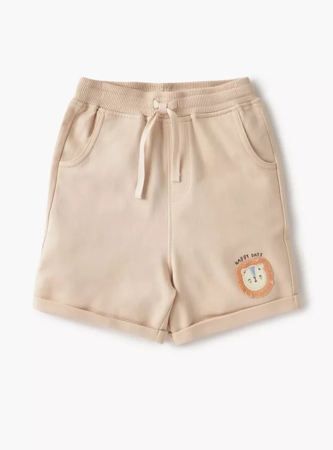 Juniors Animal Face Applique Shorts with Drawstring Closure - Set of 2-2