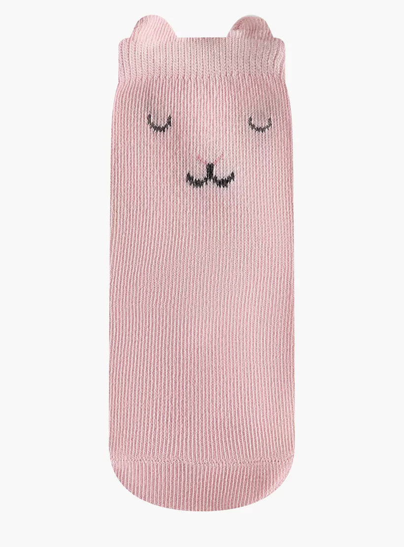 Juniors Animal Face Print Ankle Length Socks - Set of 7-2