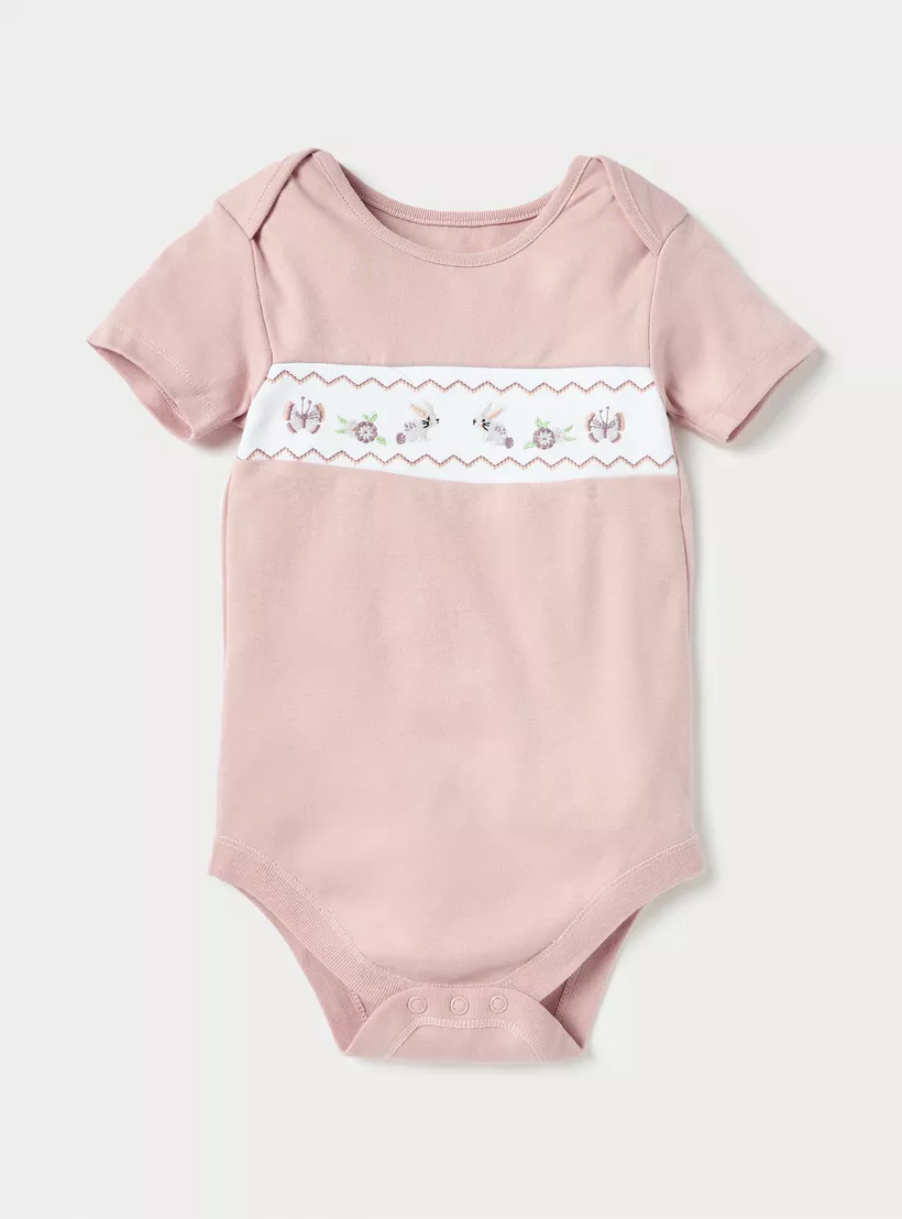 Juniors Animal Print Bodysuit with Snap Button Closure - Set of 3-4