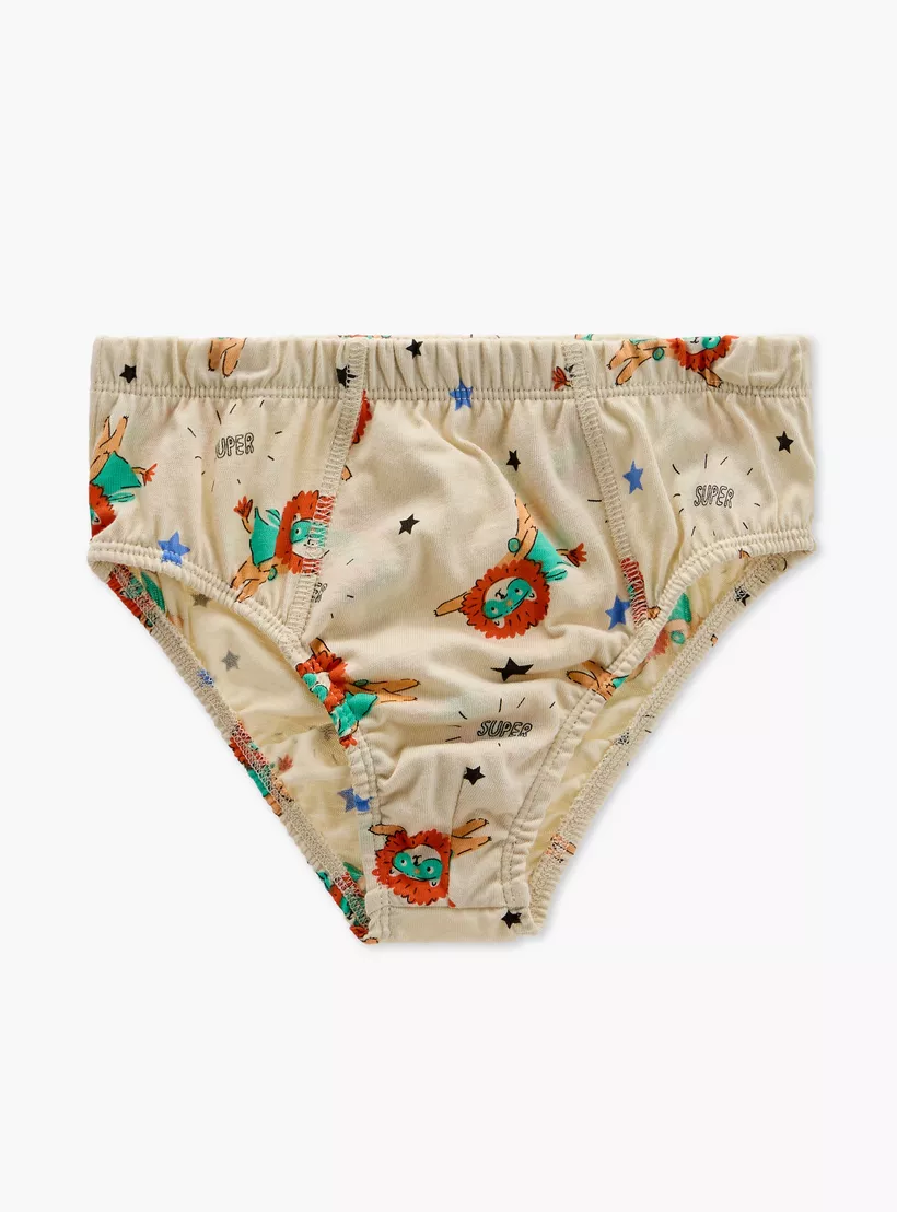 Juniors Animal Print Briefs with Elasticated Waistband - Set of 72