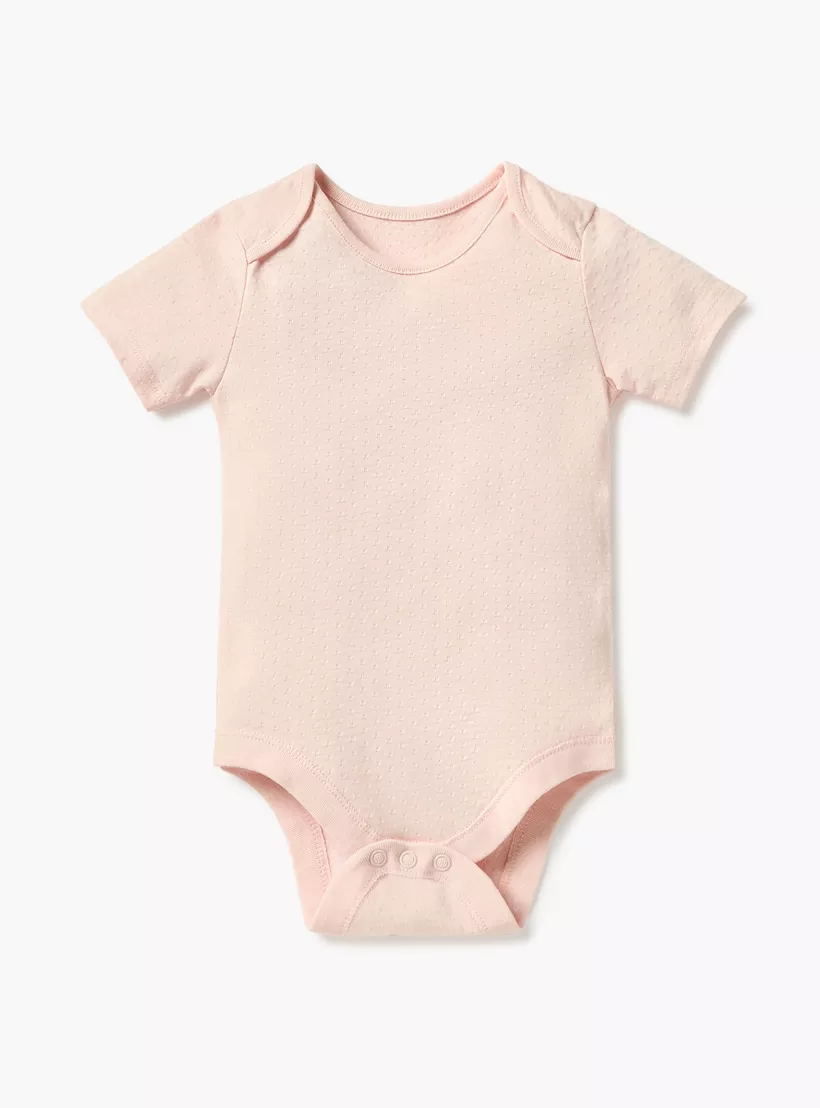 Juniors Assorted Bodysuit with Short Sleeves and Button Closure - Set of 3-2