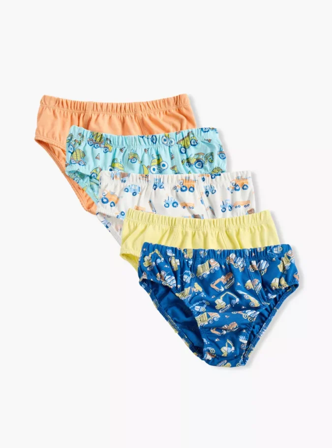 Juniors Assorted Briefs with Elasticated Waistband - Set of 5-1