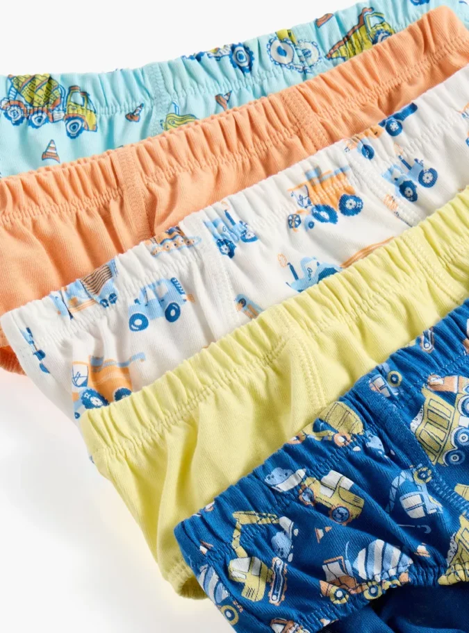 Juniors Assorted Briefs with Elasticated Waistband - Set of 5-3