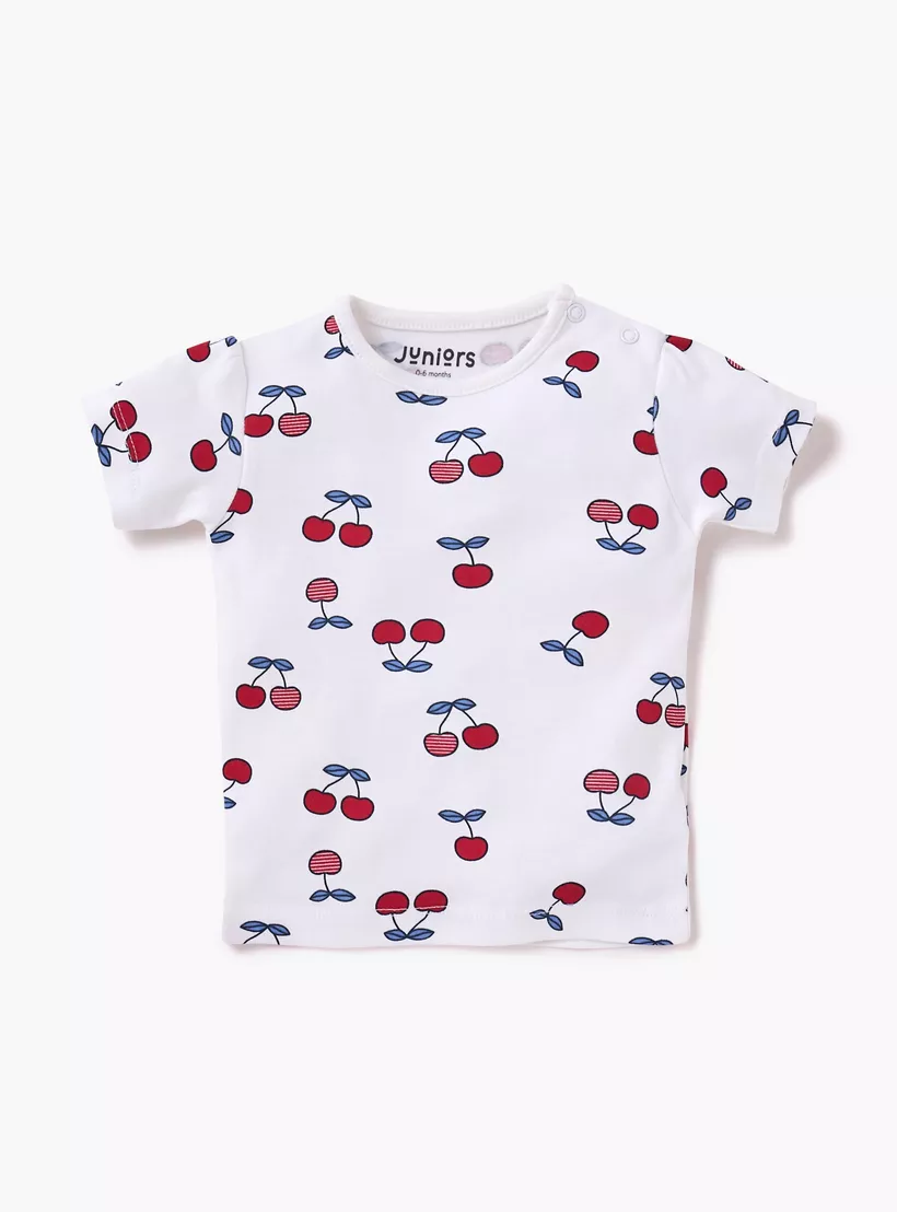 Juniors Assorted Printed Round Neck T-shirt with Short Sleeves - Set of 5-5