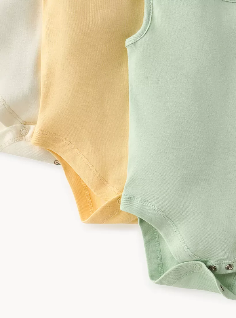 Juniors Assorted Sleeveless Bodysuit with Button Closure - Set of 7-4