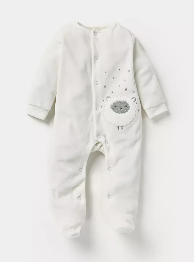 Juniors Assorted Velour Closed Feet Sleepsuit with Long Sleeves - Set of 2-2