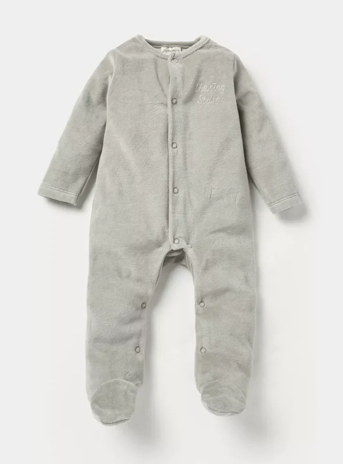 Juniors Assorted Velour Closed Feet Sleepsuit with Long Sleeves - Set of 2-3