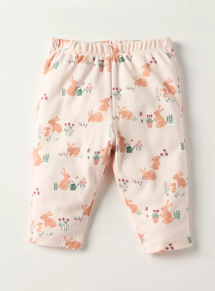 Juniors Bunny Print Long Sleeves T-shirt and Pyjama Set-3