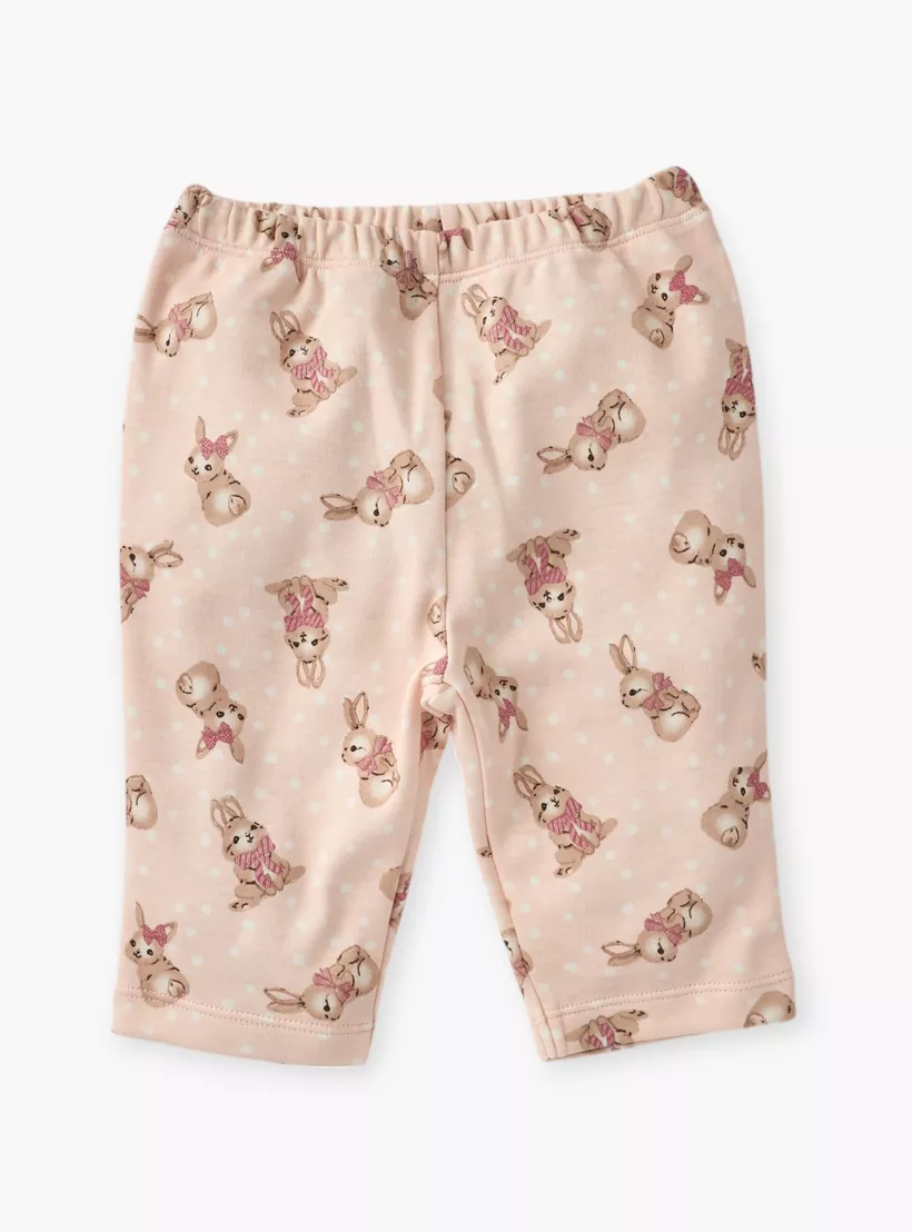 Juniors Bunny Print Top and Pyjama Set-2