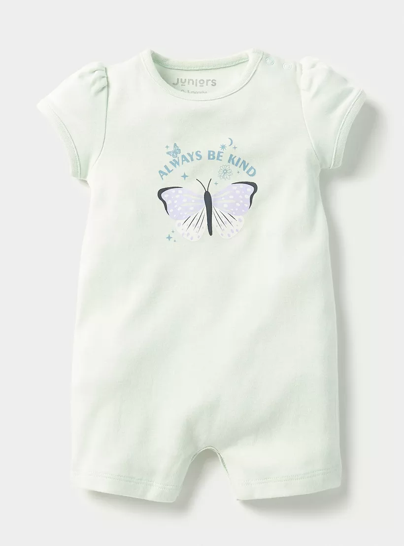 Juniors Butterfly Print Romper with Cap Sleeves - Set of 2-3