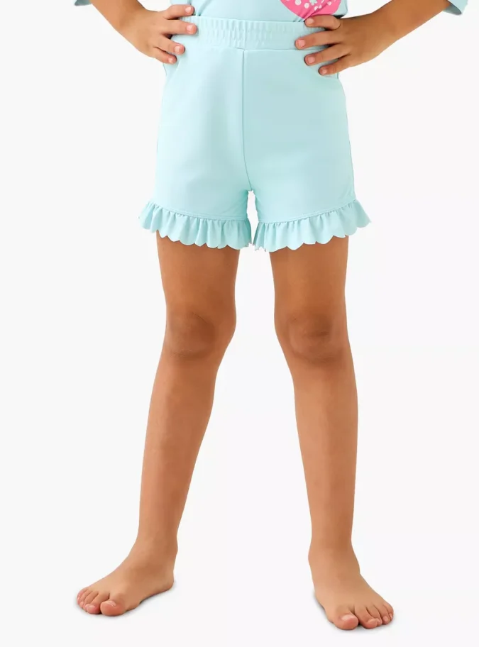 Juniors Butterfly Print Swim T-shirt and Shorts Set-3