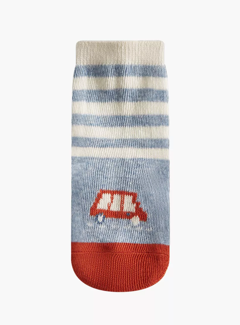 Juniors Car Print Ankle Length Socks - Set of 4-2