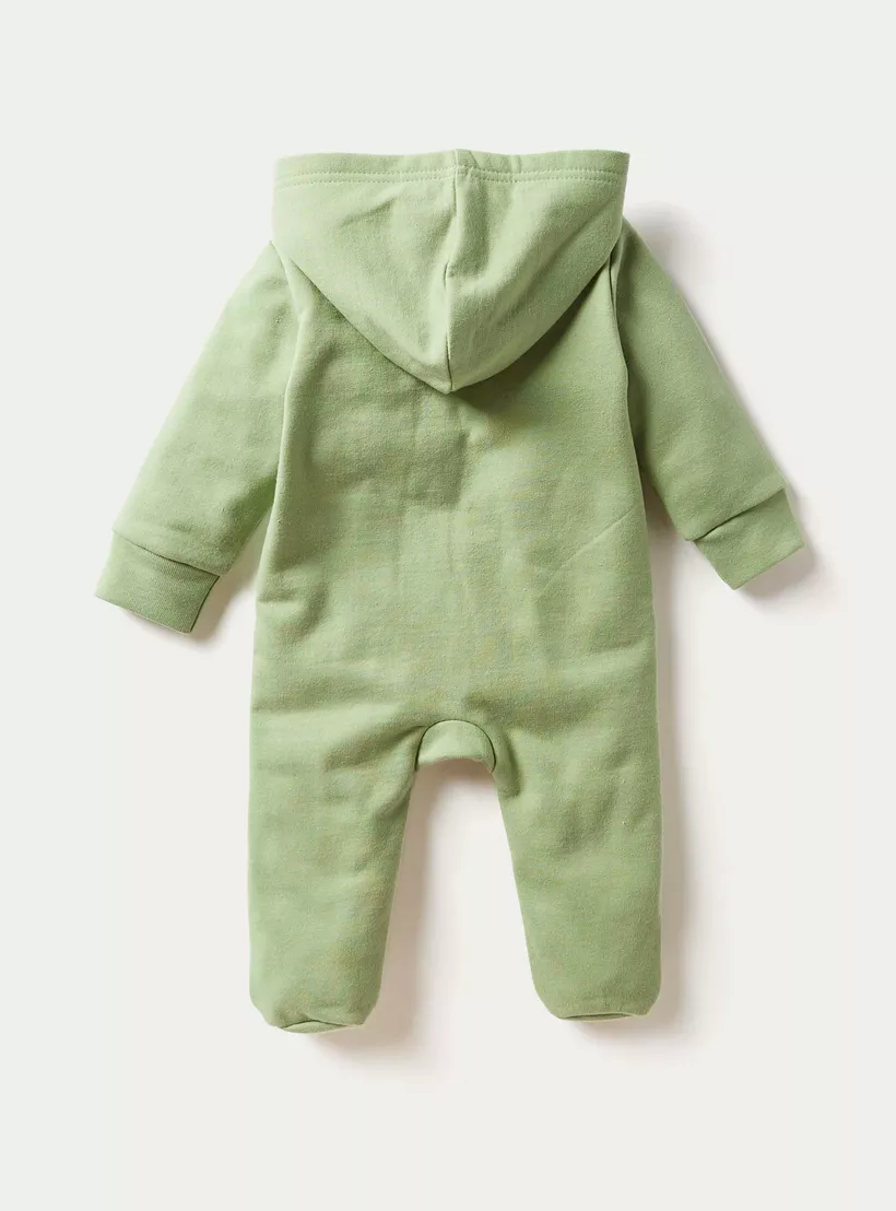 Juniors Closed Feet Sleepsuit with Hood and Snap Button Closure-2