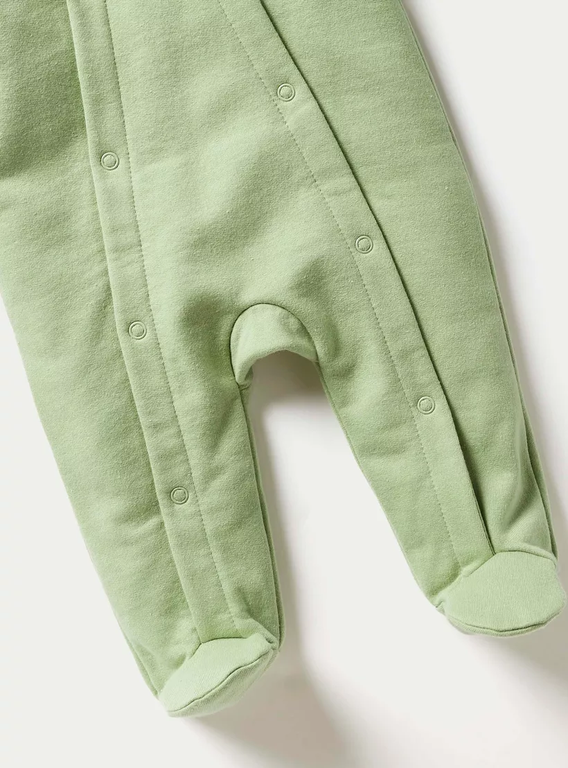 Juniors Closed Feet Sleepsuit with Hood and Snap Button Closure-4