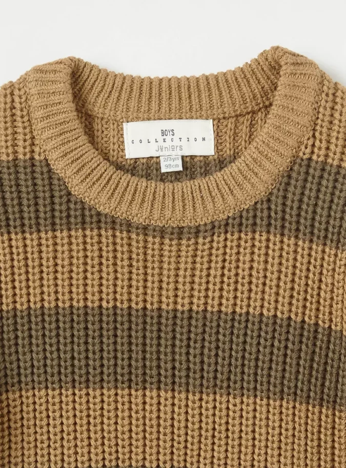 Juniors Colourblock Sweater with Crew Neck and Long Sleeves-3