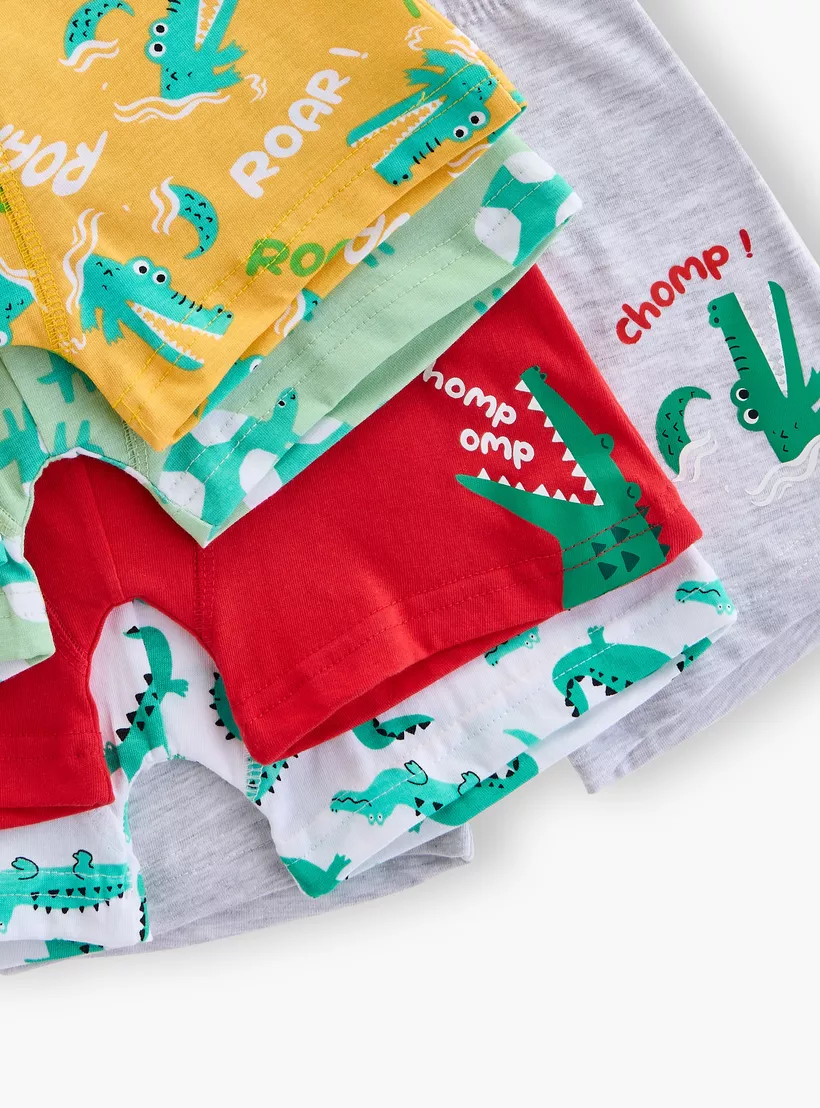 Juniors Crocodile Print Boxers - Set of 5-4