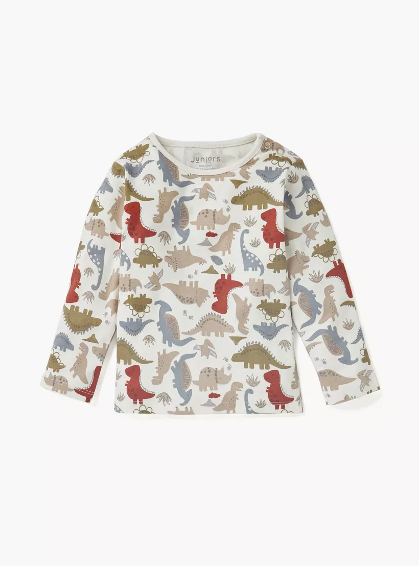 Juniors Dino Print T-shirt and Pyjama Set-2
