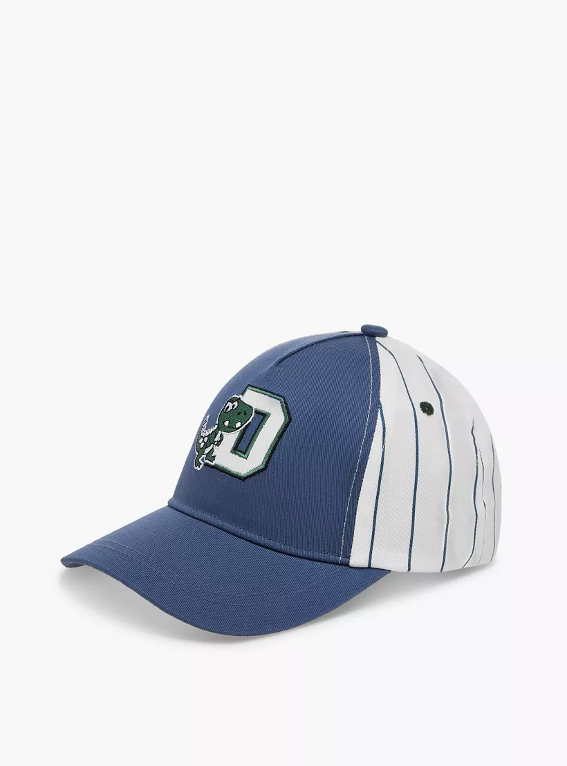 Juniors Dinosaur Embroidered Cap with Hook and Loop Strap Closure-2