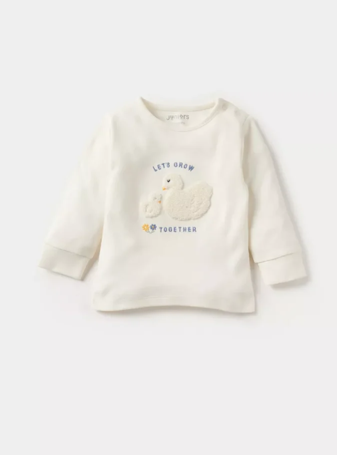Juniors Duck Applique Long Sleeve T-shirt and Elasticated Pyjama Set-2
