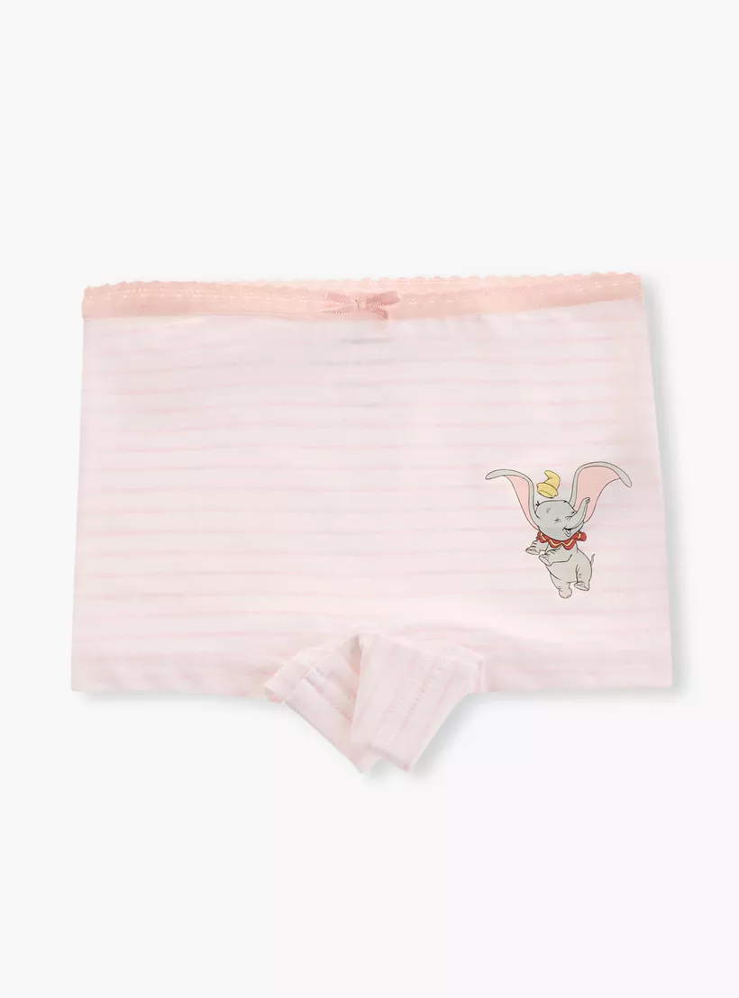 Juniors Dumbo Print Boxer Briefs with Bow Detail - Set of 3-4