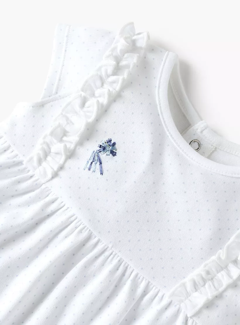Juniors Embroidered Romper with Bloomer-3