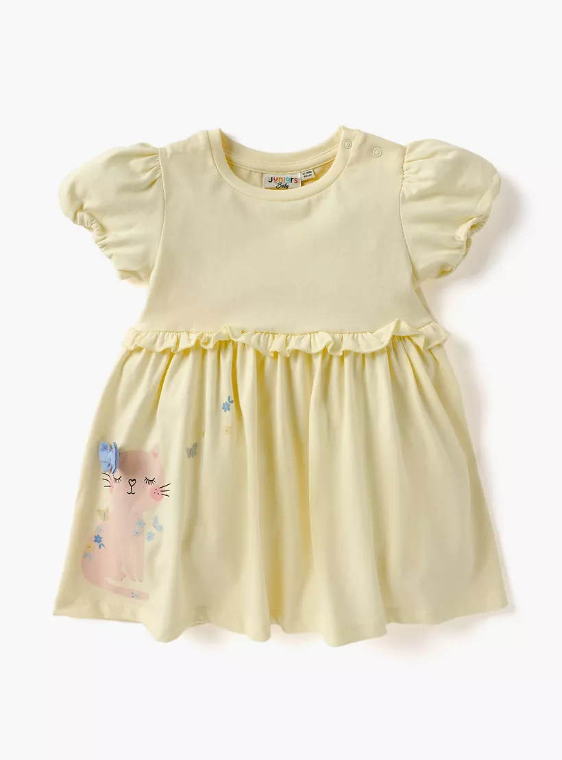 Juniors Floral Print Dress with Short Sleeves - Set of 2 -2
