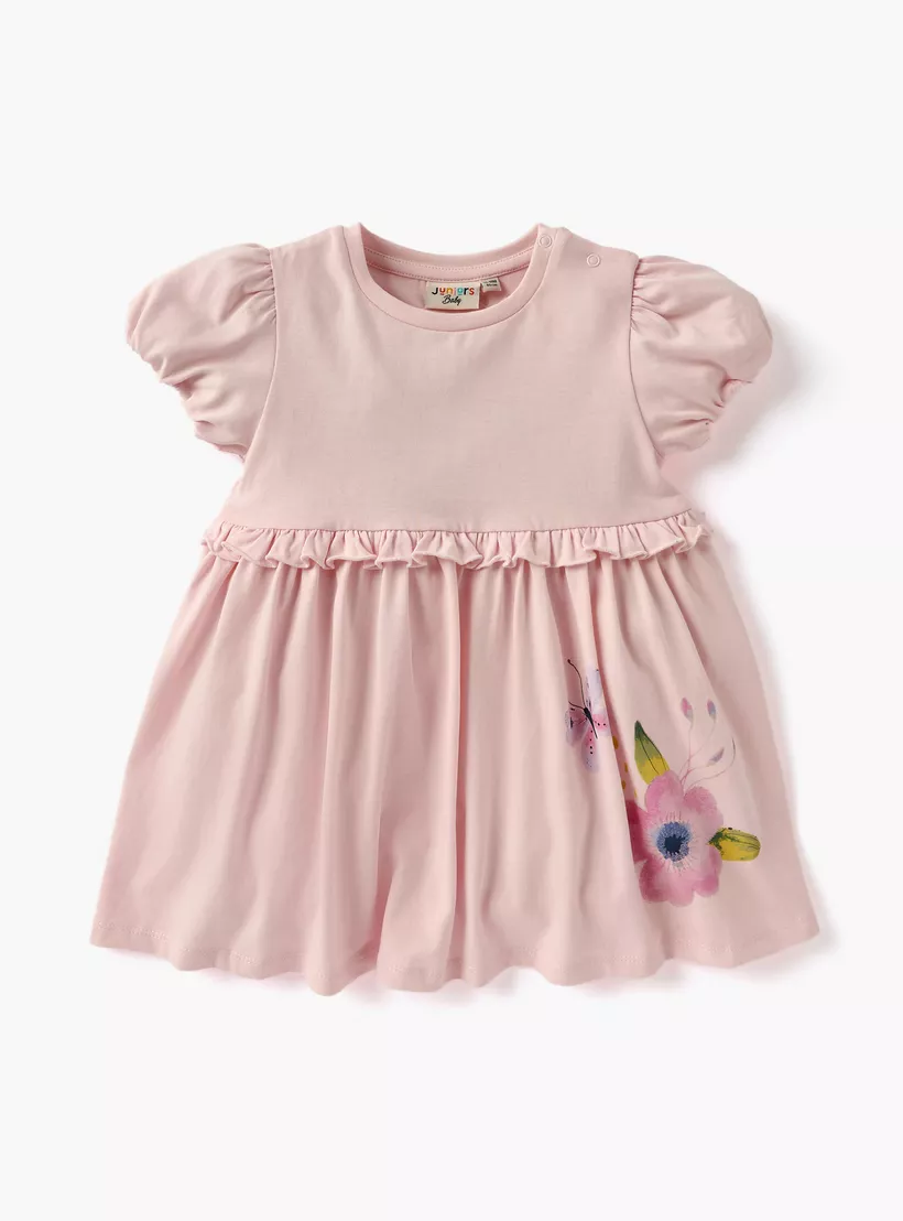 Juniors Floral Print Dress with Short Sleeves - Set of 2-3