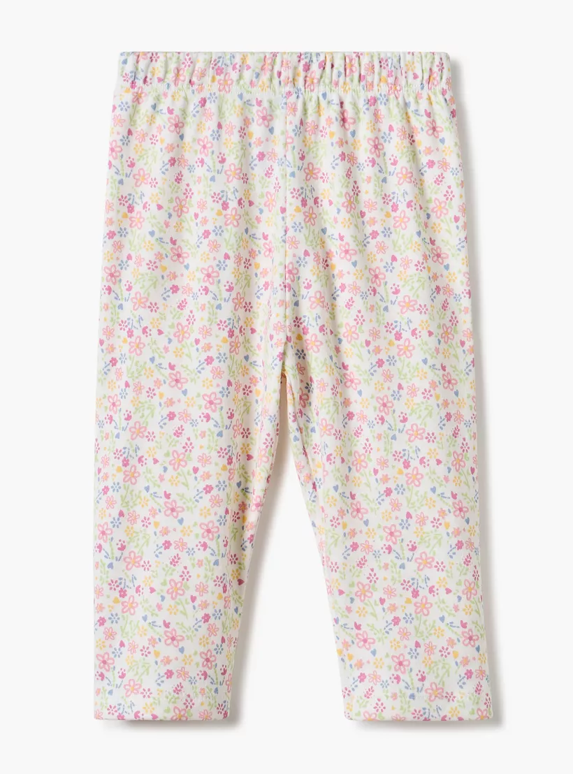 Juniors Floral Print Long Sleeve T-shirt and Pyjamas - Set of 4-3