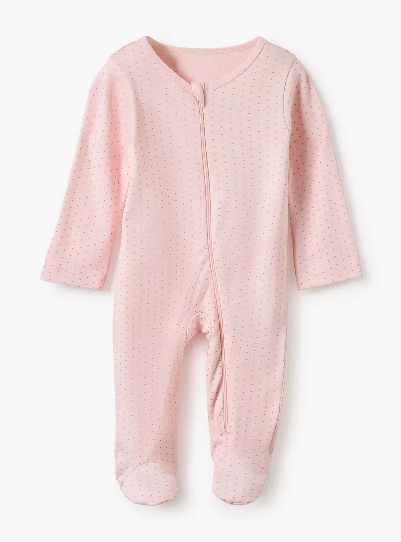 Juniors Floral Print Round Neck Sleepsuit with Zip Closure - Set of 5-2