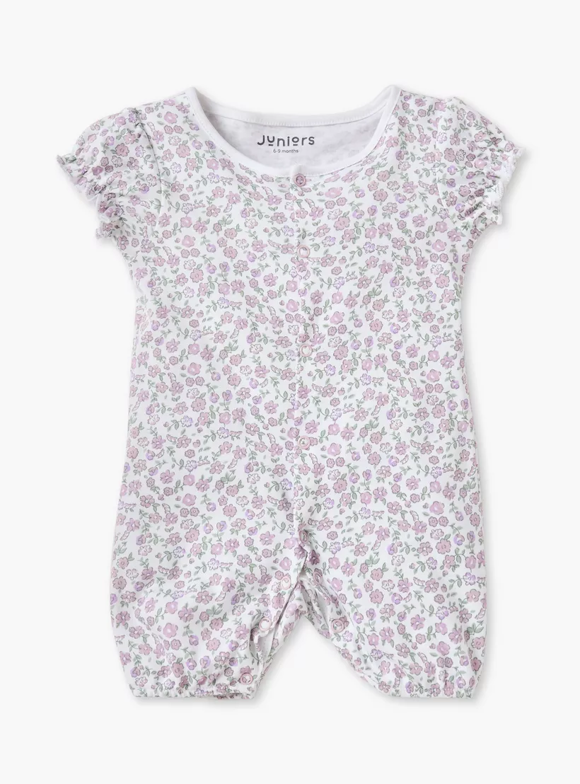 Juniors Floral Print Sleepsuit and Romper-2