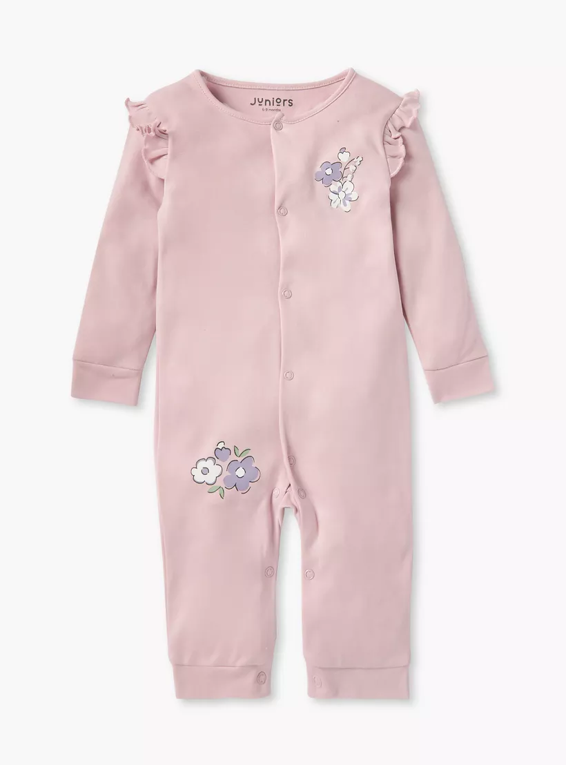 Juniors Floral Print Sleepsuit and Romper-3