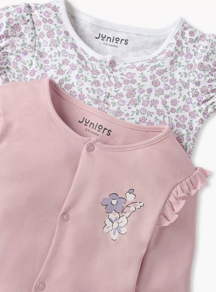Juniors Floral Print Sleepsuit and Romper-4