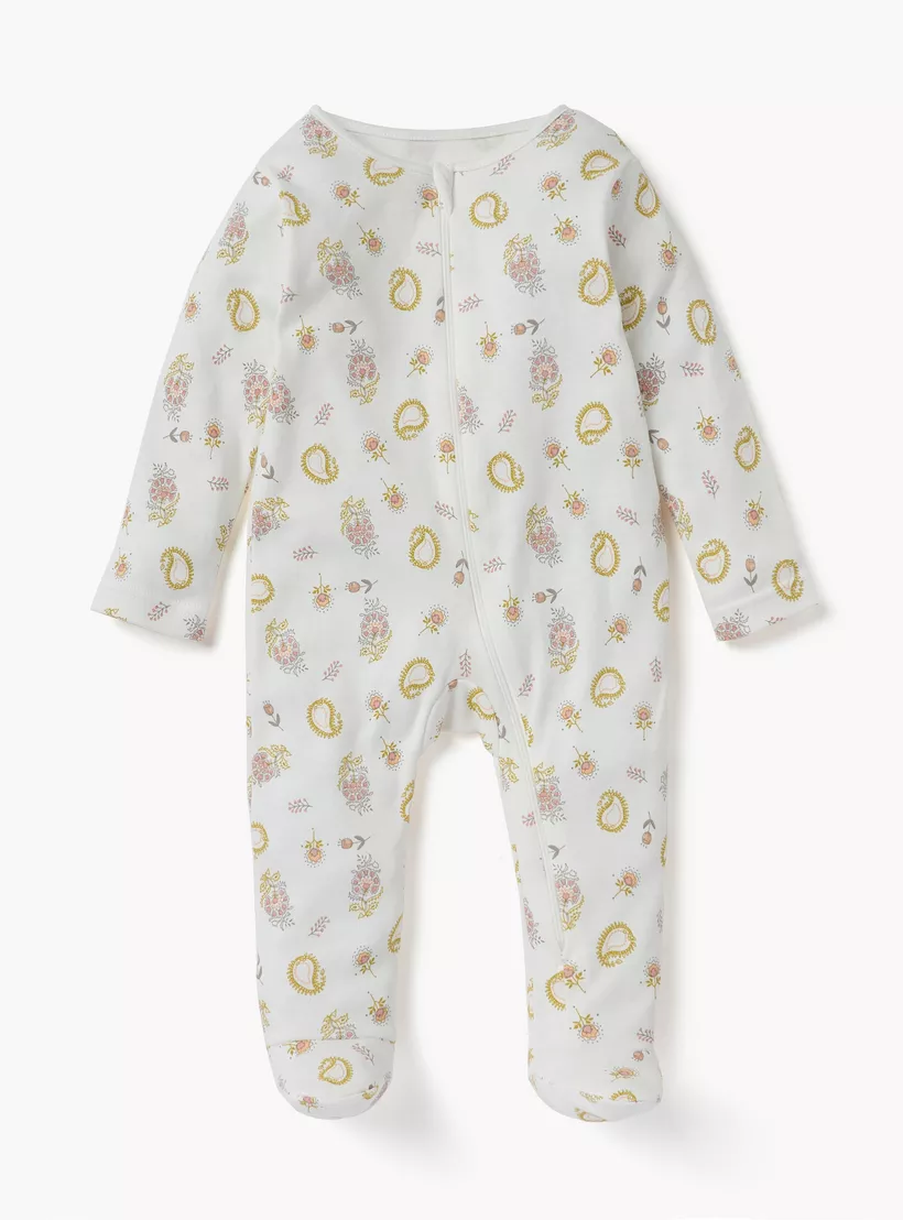 Juniors Floral Print Sleepsuit with Zip Closure - Set of 3-2