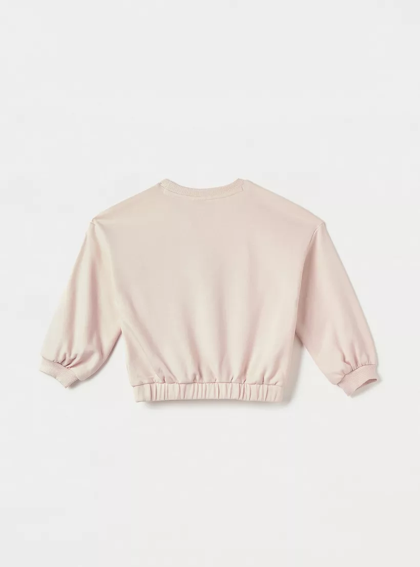 Juniors Floral Print Sweatshirt with Long Sleeves-2