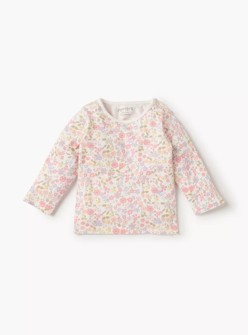 Juniors Floral Print T-shirt and Pyjama Set-2
