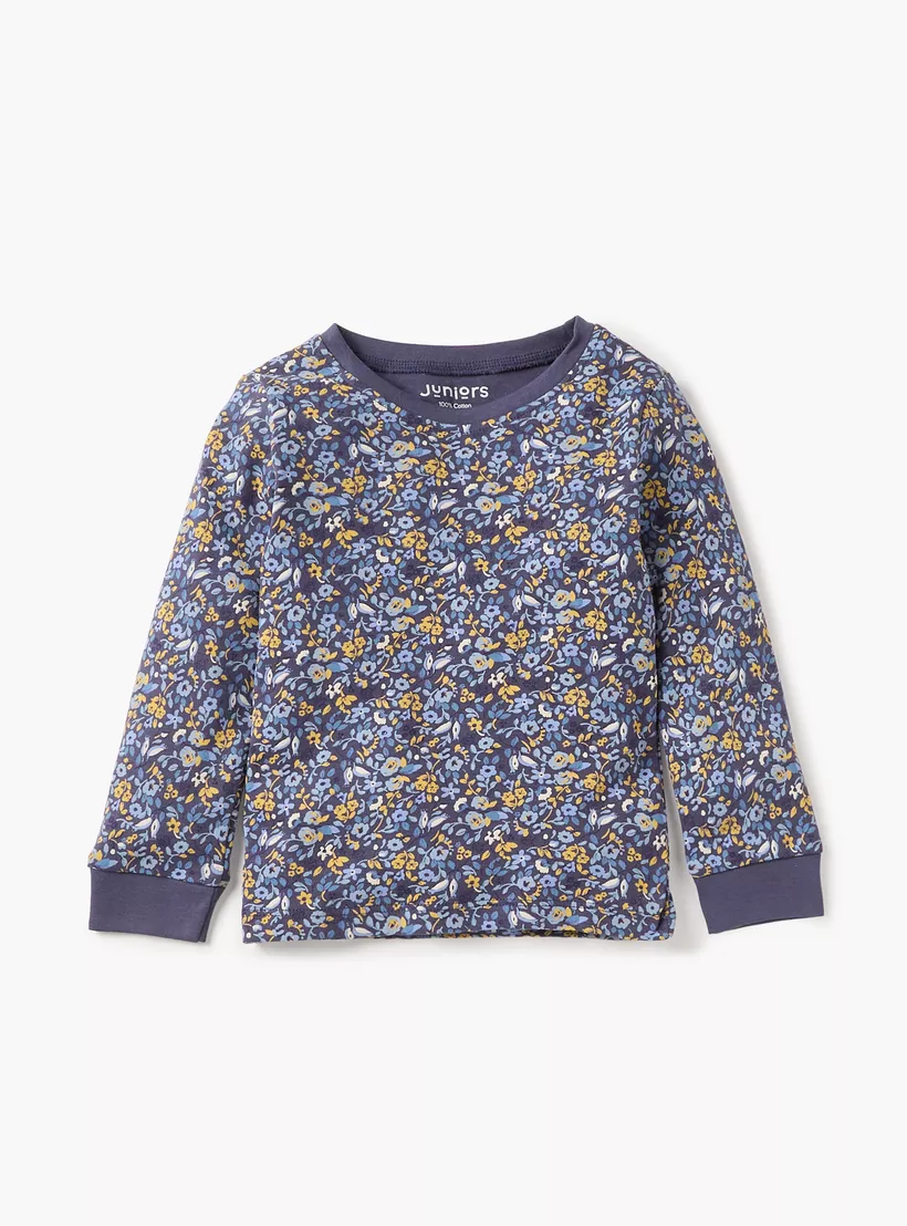 Juniors Floral Print T-shirt and Pyjama Set-2