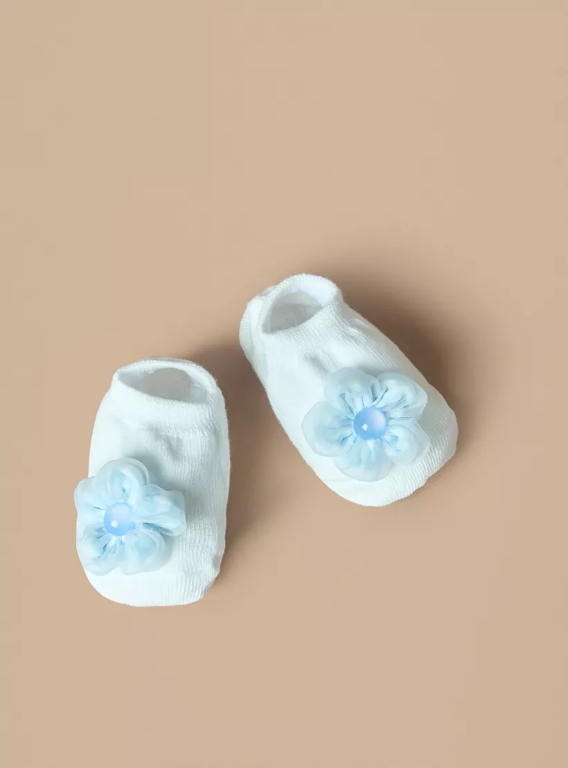 Juniors Flower Applique Booties and Headband Set-2