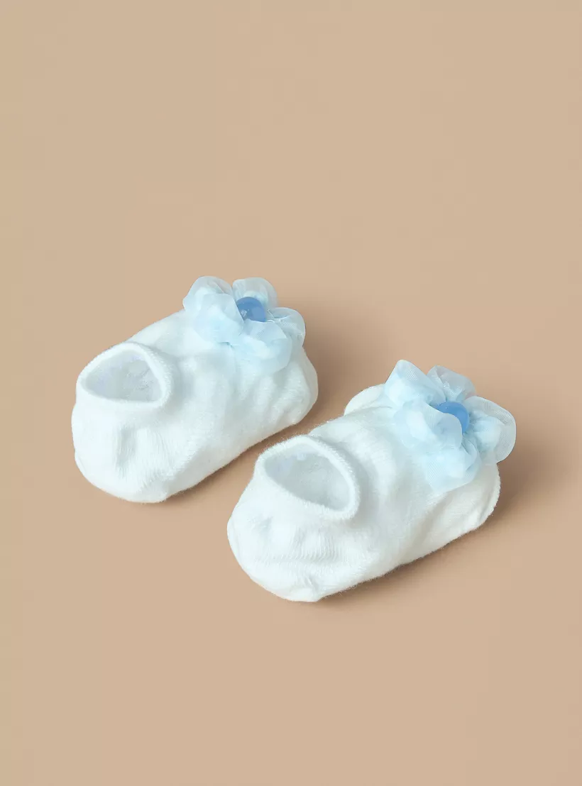 Juniors Flower Applique Booties and Headband Set-3