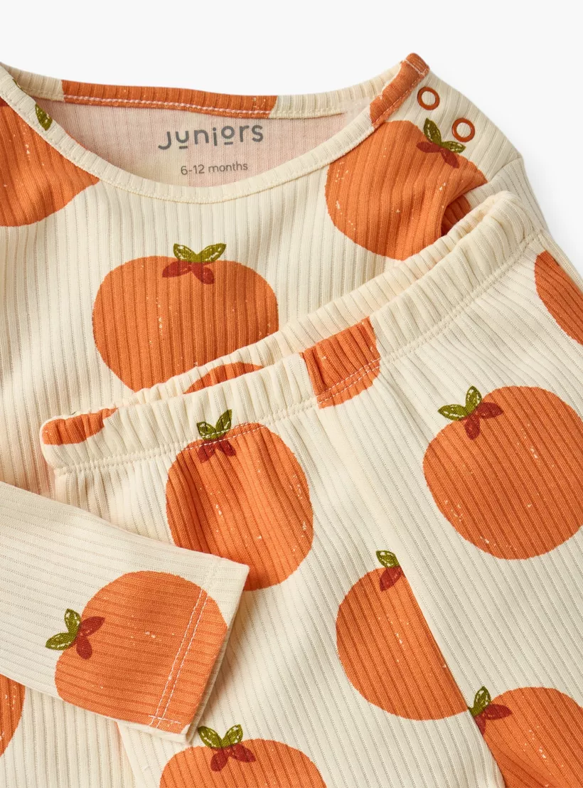 Juniors Fruit Print T-shirt and Pyjama Set-4