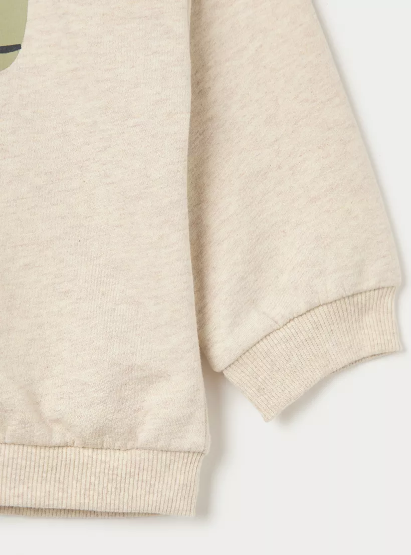 Juniors Graphic Print Crew Neck Sweatshirt with Long Sleeves-3