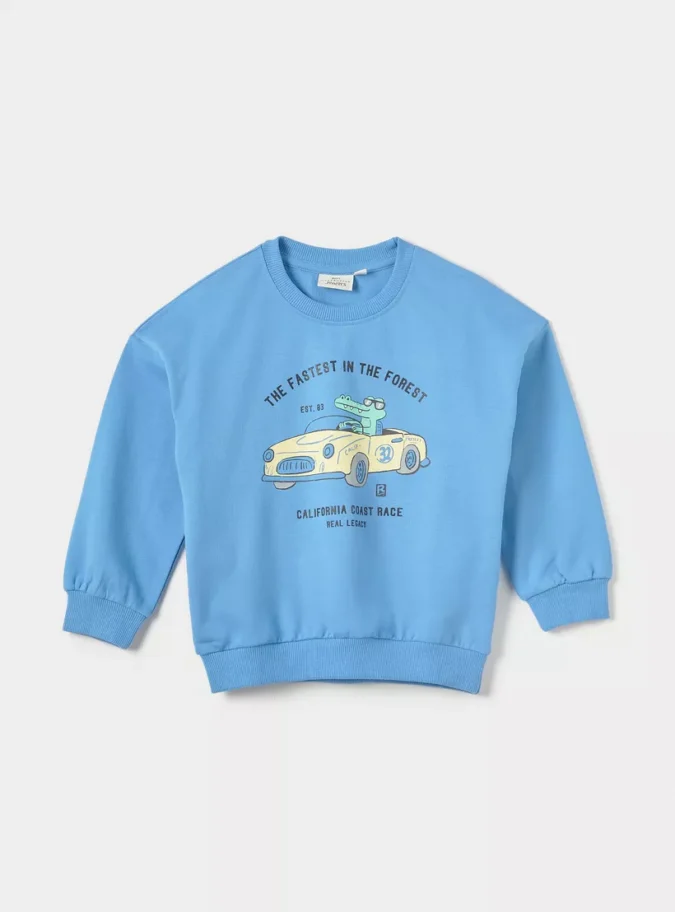 Juniors Graphic Print Sweatshirt with Long Sleeves-1