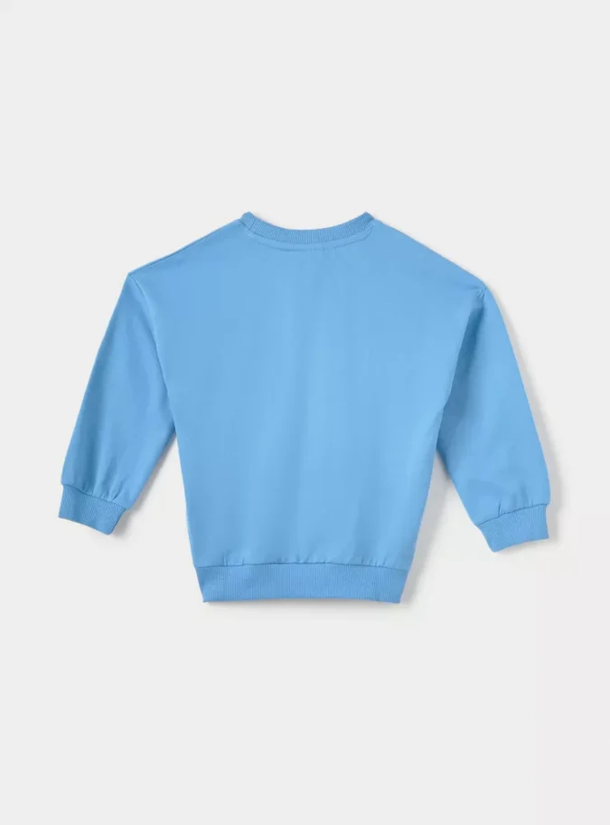 Juniors Graphic Print Sweatshirt with Long Sleeves-2