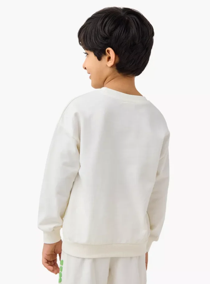 Juniors Graphic Print Sweatshirt with Long Sleeves-3