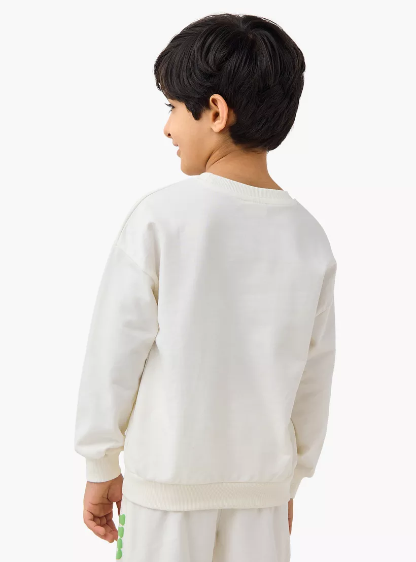 Juniors Graphic Print Sweatshirt with Long Sleeves-3