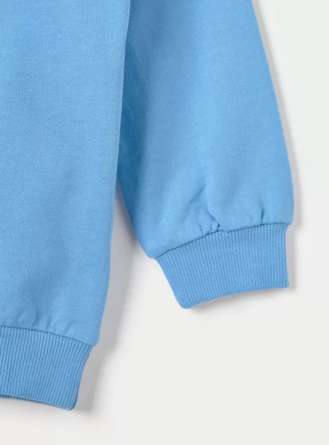 Juniors Graphic Print Sweatshirt with Long Sleeves-4