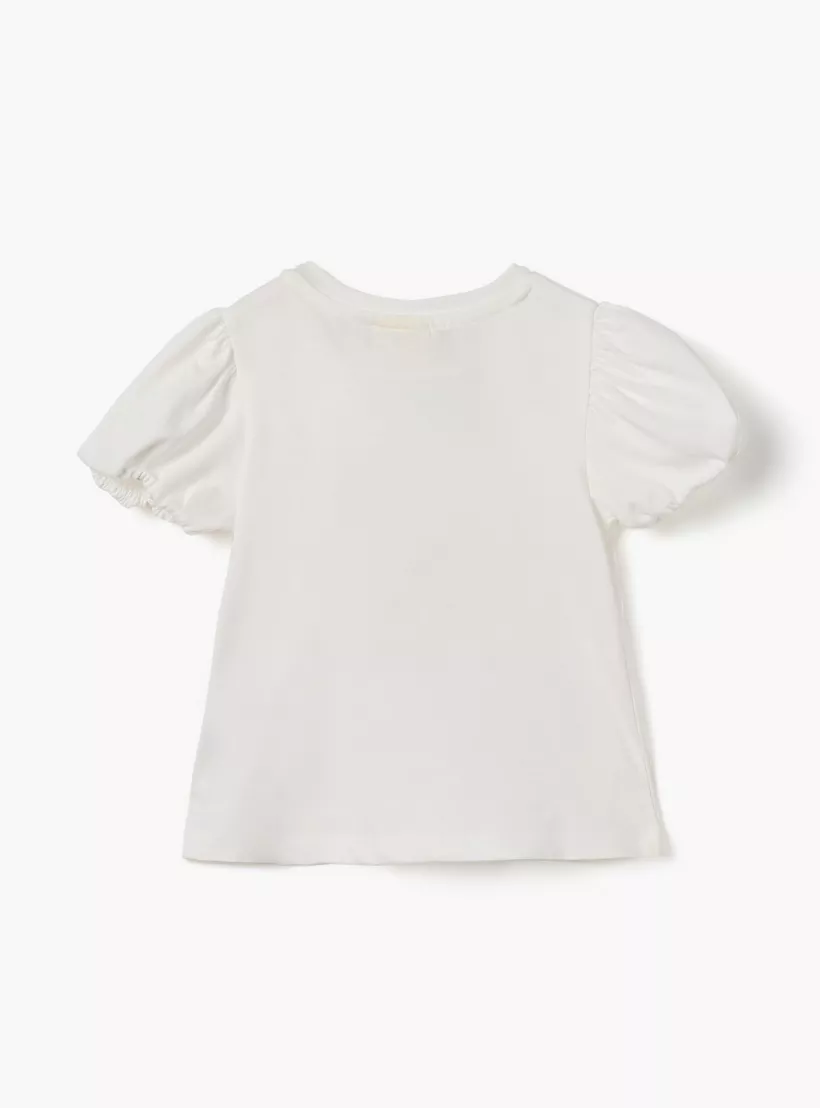 Juniors Graphic Print T-shirt with Short Sleeves-2