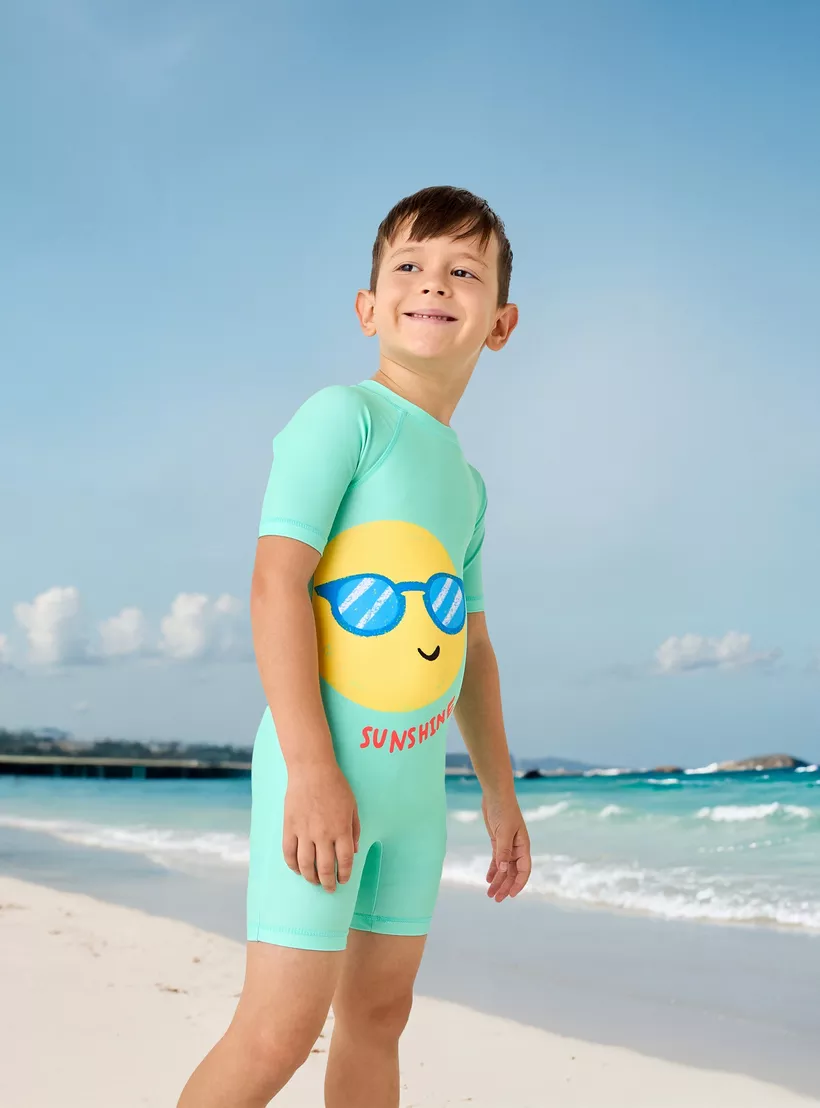 Juniors Graphic Printed Swimsuit-2